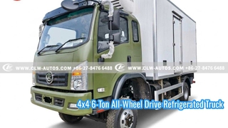 비독립형 냉동 장치가 장착된 4x4 6톤 전륜 구동 냉동 트럭