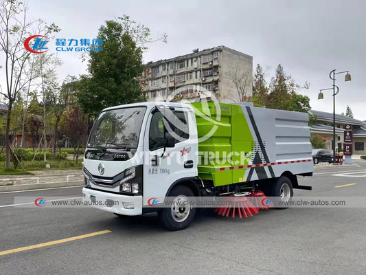 Dongfeng Stainless Steel Four Brushes Street Sweeper Truck 6cbm For Cleaning Dirt