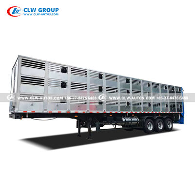 3-Axle Hydraulic Livestock Trailer with 36 Fans and Triple Decks for Superior Animal Transport