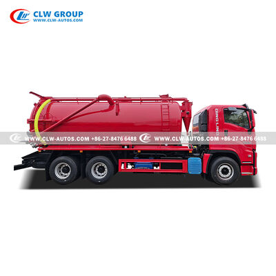 Isuzu FVZ 6x4 17m³ Combination Sewer Cleaner & Vacuum Truck with Water Ring Vacuum Pump and Crane Boom for Municipal Sanitation